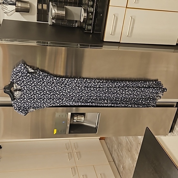 💕REFORMATION💕 Gavin Dress ~ Monterey Navy Blue Floral Print 4 - Picture 11 of 16